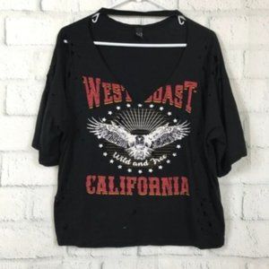 Windsor Women Size Small T-shirt Black Graphic Tee